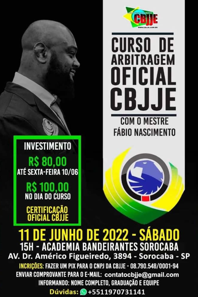 FOLDER CURSO OFICIAL DE ARBITRAGEM CBJJE – 2021