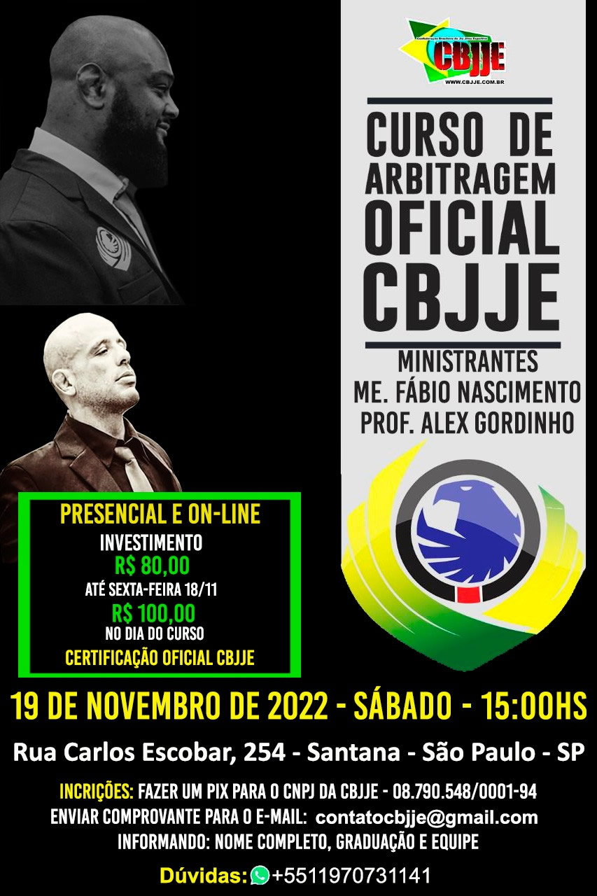 CURSO OFICIAL DE ARBITRAGEM CBJJE – 2022